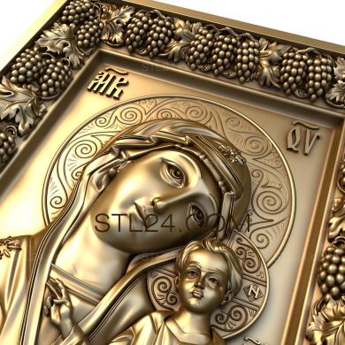 Иконы (Казанская Икона Божией Матери, IK_1683) 3D модель для ЧПУ станка